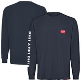 NBA - Philadelphia 76ers Sportiqe Unisex Wales Heavyweight Pocket Long Sleeve T-Shirt - Navy