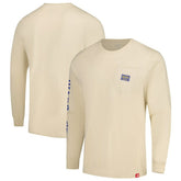 NBA - Golden State Warriors Sportiqe Unisex Wales Heavyweight Pocket Long Sleeve T-Shirt - Cream