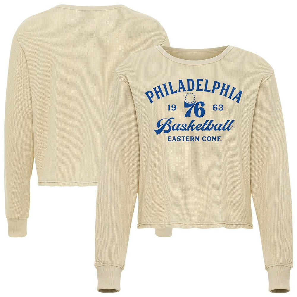 NBA - Philadelphia 76ers Sportiqe Unisex High Country Collection Cullen Waffle Knit Long Sleeve T-Shirt - Cream