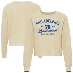 NBA - Philadelphia 76ers Sportiqe Unisex High Country Collection Cullen Waffle Knit Long Sleeve T-Shirt - Cream