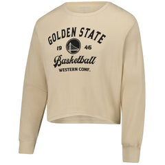 NBA - Golden State Warriors Sportiqe Unisex High Country Collection Cullen Cropped Waffle Knit Long Sleeve T-Shirt - Cream