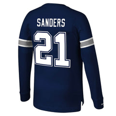Deion Sanders Dallas Cowboys Retired Player Name & Number Long Sleeve Top Navy - Mitchell & Ness