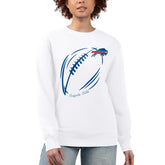 Buffalo Bills G-III 4Her by Carl Banks Women's Football Logo Graphic Fleece Tri-Blend Pullover Sweatshirt White - NFL
