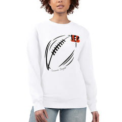 Cincinnati Bengals G-III 4Her by Carl Banks Women's Football Logo Graphic Fleece Tri-Blend Pullover Sweatshirt White - NFL