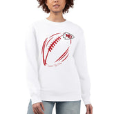Kansas City Chiefs G-III 4Her by Carl Banks Women's Football Logo Graphic Fleece Tri-Blend Pullover Sweatshirt White - NFL