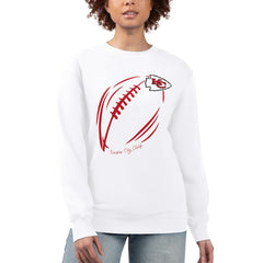 Kansas City Chiefs G-III 4Her by Carl Banks Women's Football Logo Graphic Fleece Tri-Blend Pullover Sweatshirt White - NFL