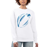 Detroit Lions G-III 4Her by Carl Banks Women's Football Logo Graphic Fleece Tri-Blend Pullover Sweatshirt White - NFL