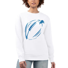 Detroit Lions G-III 4Her by Carl Banks Women's Football Logo Graphic Fleece Tri-Blend Pullover Sweatshirt White - NFL