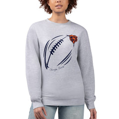 Chicago Bears G-III 4Her by Carl Banks Women's Football Logo Graphic Fleece Tri-Blend Pullover Sweatshirt Heather Gray - NFL