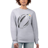Pittsburgh Steelers G-III 4Her by Carl Banks Women's Football Logo Graphic Fleece Tri-Blend Pullover Sweatshirt Heather Gray - NFL