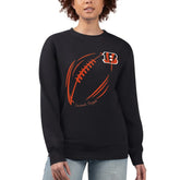 Cincinnati Bengals G-III 4Her by Carl Banks Women's Football Logo Graphic Fleece Tri-Blend Pullover Sweatshirt Black - NFL