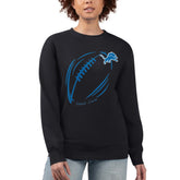 Detroit Lions G-III 4Her by Carl Banks Women's Football Logo Graphic Fleece Tri-Blend Pullover Sweatshirt Black - NFL