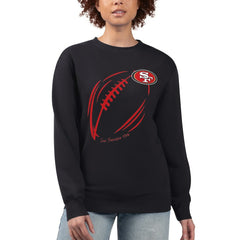 San Francisco 49ers G-III 4Her by Carl Banks Women's Football Logo Graphic Fleece Tri-Blend Pullover Sweatshirt Black - NFL