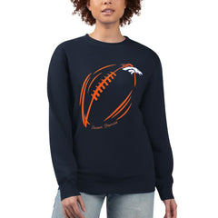 Denver Broncos G-III 4Her by Carl Banks Women's Football Logo Graphic Fleece Tri-Blend Pullover Sweatshirt Navy - NFL