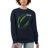 Seattle Seahawks G-III 4Her by Carl Banks Women's Football Logo Graphic Fleece Tri-Blend Pullover Sweatshirt Navy - NFL