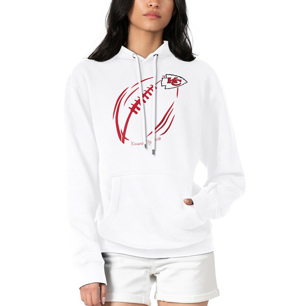 Kansas City Chiefs G-III 4Her by Carl Banks Women's Football Logo Fleece Tri-Blend Pullover Hoodie White - NFL