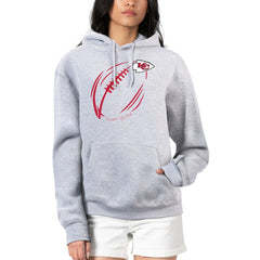 Kansas City Chiefs G-III 4Her by Carl Banks Women's Football Logo Fleece Tri-Blend Pullover Hoodie Heather Gray - NFL