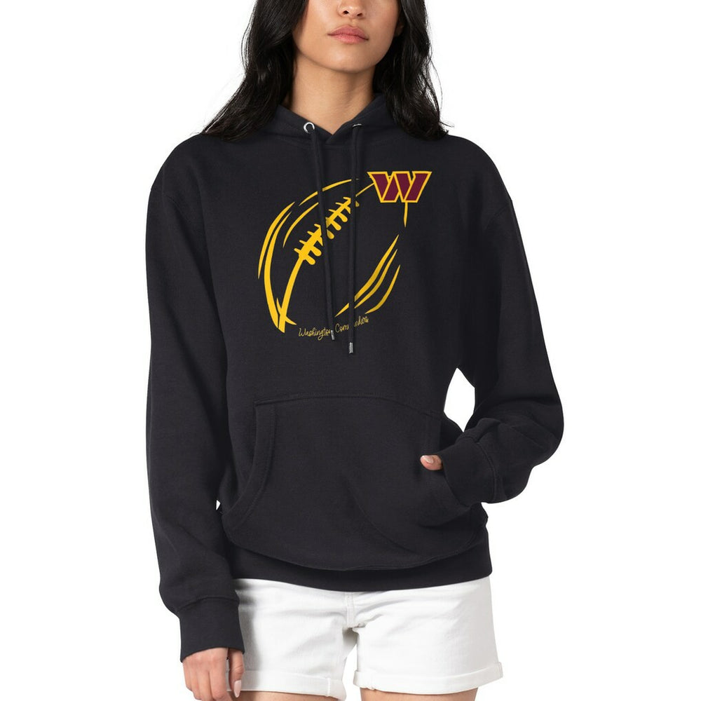 Washington Commanders G-III 4Her by Carl Banks Women's Football Logo Fleece Tri-Blend Pullover Hoodie Black - NFL