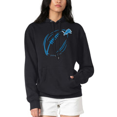 Detroit Lions G-III 4Her by Carl Banks Women's Football Logo Fleece Tri-Blend Pullover Hoodie Black - NFL