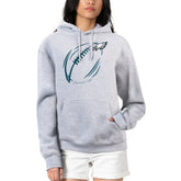 Philadelphia Eagles G-III 4Her by Carl Banks Women's Football Logo Fleece Tri-Blend Pullover Hoodie Heather Gray - NFL