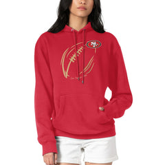 San Francisco 49ers G-III 4Her by Carl Banks Women's Football Logo Fleece Tri-Blend Pullover Hoodie Red - NFL
