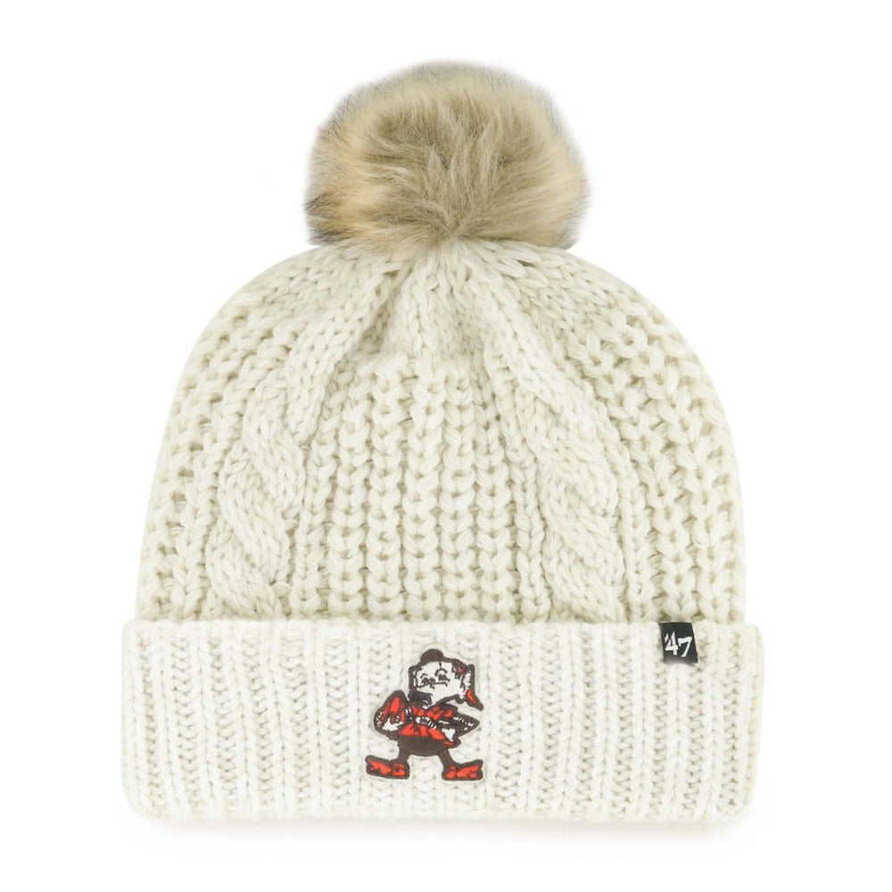 Cleveland Browns '47 Women's Meeko Cuffed Knit Hat with Pom Cream - 47 brand