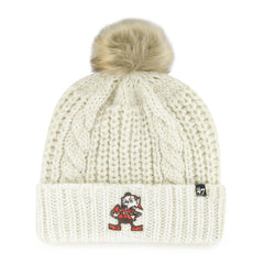 Cleveland Browns '47 Women's Meeko Cuffed Knit Hat with Pom Cream - 47 brand