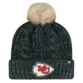 Kansas City Chiefs '47 Women's Meeko Cuffed Knit Hat with Pom Black - 47 brand