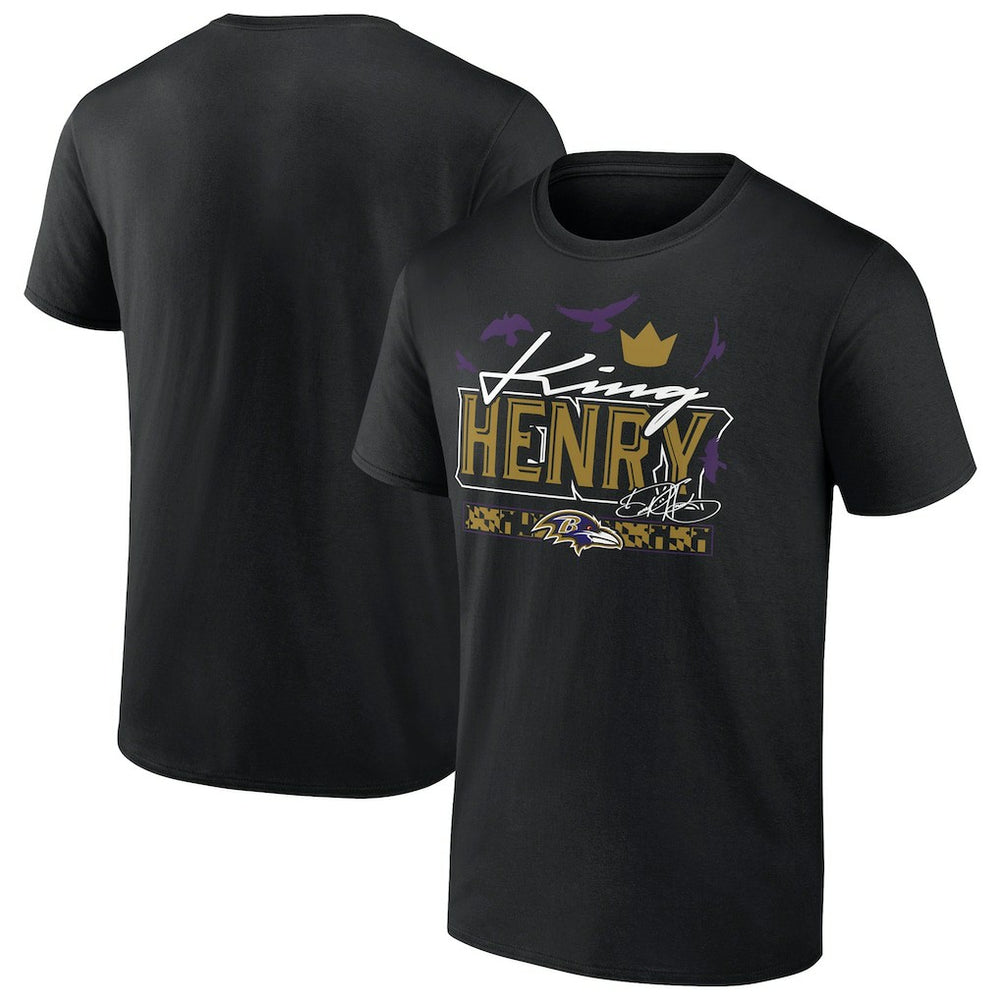 Derrick Henry Baltimore Ravens King Henry's Crown T-Shirt Black - NFL