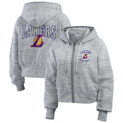 NBA - Los Angeles Lakers WEAR by Erin Andrews Women's Speckled Radiator Full-Zip Hoodie - Heather Gray