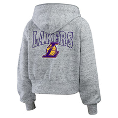 NBA - Los Angeles Lakers WEAR by Erin Andrews Women's Speckled Radiator Full-Zip Hoodie - Heather Gray