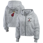 NBA - Miami Heat WEAR by Erin Andrews Women's Speckled Radiator Full-Zip Hoodie - Heather Gray