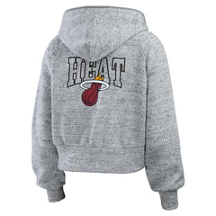 NBA - Miami Heat WEAR by Erin Andrews Women's Speckled Radiator Full-Zip Hoodie - Heather Gray