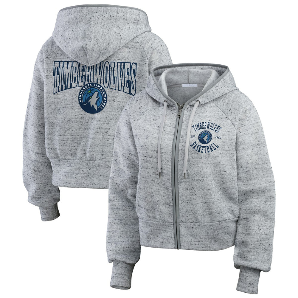 NBA - Minnesota Timberwolves WEAR by Erin Andrews Women's Speckled Radiator Full-Zip Hoodie - Heather Gray