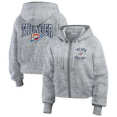 NBA - Oklahoma City Thunder WEAR by Erin Andrews Women's Speckled Radiator Full-Zip Hoodie - Heather Gray
