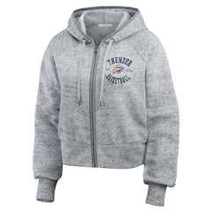 NBA - Oklahoma City Thunder WEAR by Erin Andrews Women's Speckled Radiator Full-Zip Hoodie - Heather Gray