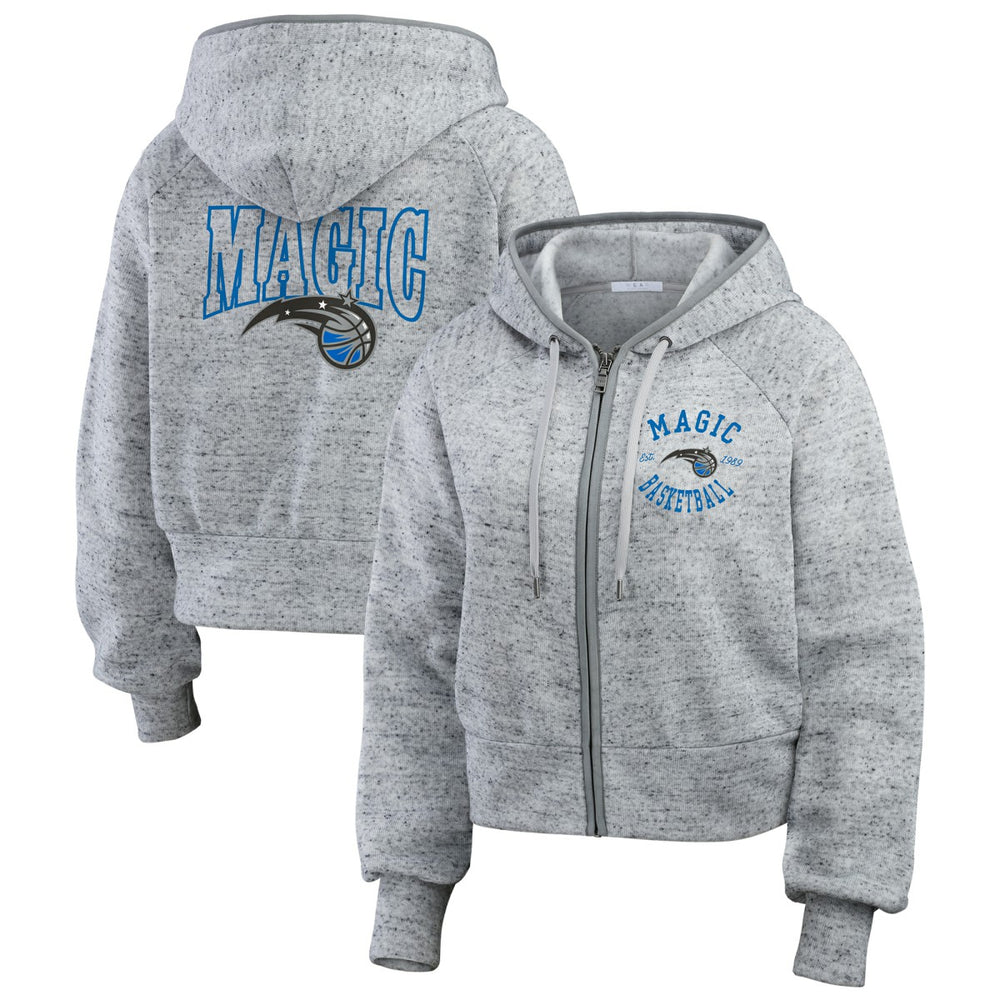 NBA - Orlando Magic WEAR by Erin Andrews Women's Speckled Radiator Full-Zip Hoodie - Heather Gray