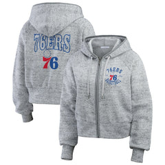 NBA - Philadelphia 76ers WEAR by Erin Andrews Women's Speckled Radiator Full-Zip Hoodie - Heather Gray