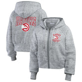 NBA - Atlanta Hawks WEAR by Erin Andrews Women's Speckled Radiator Full-Zip Hoodie - Heather Gray