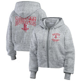 NBA - Houston Rockets WEAR by Erin Andrews Women's Speckled Radiator Full-Zip Hoodie - Heather Gray