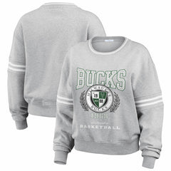 NBA - Milwaukee Bucks WEAR by Erin Andrews Women's French Terry Pullover Sweatshirt - Heather Gray