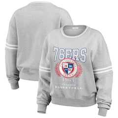 NBA - Philadelphia 76ers WEAR by Erin Andrews Women's French Terry Pullover Sweatshirt - Heather Gray