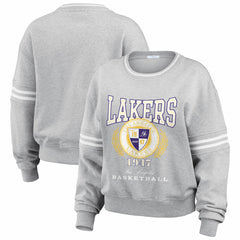 NBA - Los Angeles Lakers WEAR by Erin Andrews Women's French Terry Pullover Sweatshirt - Heather Gray