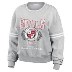 NBA - Chicago Bulls WEAR by Erin Andrews Women's French Terry Pullover Sweatshirt - Heather Gray