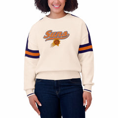 NBA - Phoenix Suns WEAR by Erin Andrews Women's Stripe Pullover Sweater - Cream