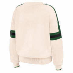 NBA - Milwaukee Bucks WEAR by Erin Andrews Women's Stripe Pullover Sweater - Cream