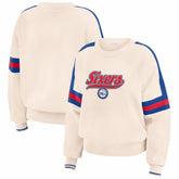 NBA - Philadelphia 76ers WEAR by Erin Andrews Women's Stripe Pullover Sweater - Cream