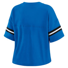 NBA - Orlando Magic WEAR by Erin Andrews Women's Plus Size Color Block Boxy V-Neck T-Shirt - Blue