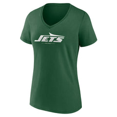 New York Jets Women's Team Lock-Up V-Neck T-Shirt Green - Fanatics
