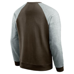 Cleveland Browns Darius Rucker Collection Colorblock Pullover Sweatshirt Brown/Heather Gray - Fanatics
